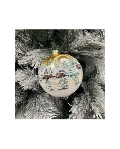 Sfera Di Vetro Decorata A Mano 150Mm Per Albero Di Natale