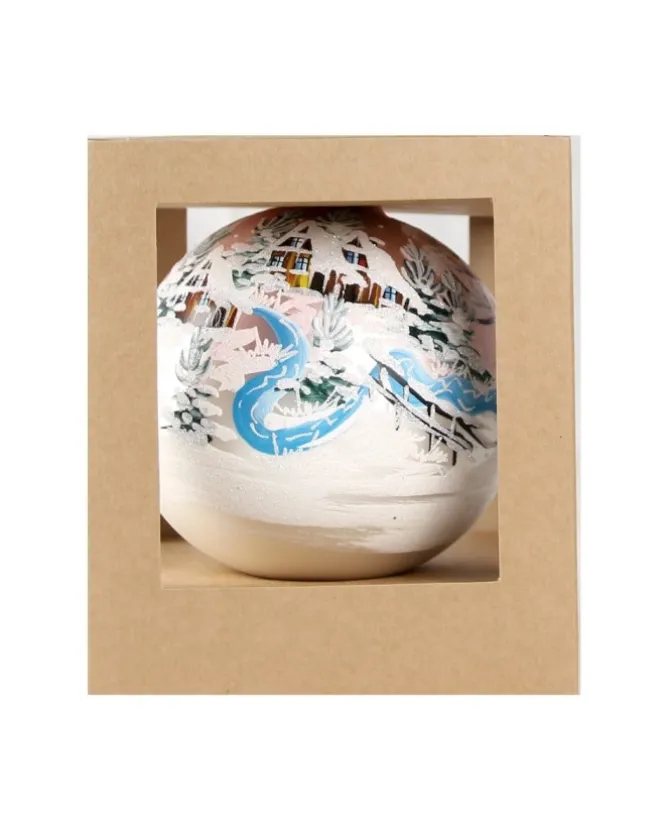 Sfera Di Vetro Decorata A Mano 150Mm Per Albero Di Natale