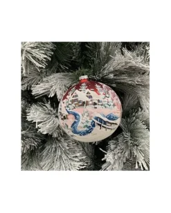 Sfera Di Vetro Decorata A Mano 150Mm Per Albero Di Natale