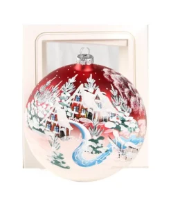 Sfera Di Vetro Decorata A Mano 150Mm Per Albero Di Natale