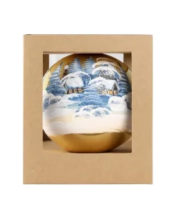 Sfera Di Vetro Decorata A Mano O150Mm Per Albero Di Natale