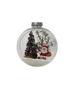 Sfera Pallina In Vetro Con Personaggio Natalizio 80 Mm 2 Modelli Assortiti
