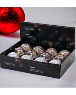 Sfera Pallina In Vetro Decorata Multicoore