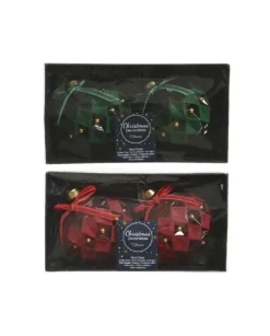 Sfera Pallina In Vetro In Confezione Da 2 Pz Con Fiocchetto In Velluto