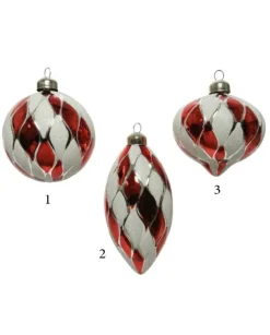 Sfere In Vetro Bianco E Rorro 3Ass 8 Cm