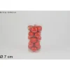 Sfere Palline Di Vetro 70Mm Rosse Lucide E Opache Per Albero Di Natale 20Pz