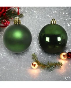 Sfere Palline Vetro Lucido,Opaco Mix D.10Cm Verde Pino