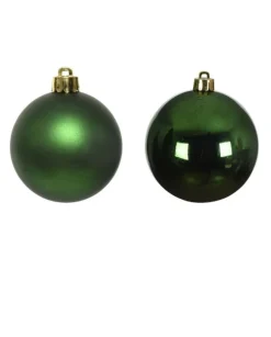Sfere Palline Vetro Lucido,Opaco Mix D.8Cm Verde Pino