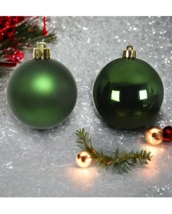 Sfere Palline Vetro Lucido,Opaco Mix D.8Cm Verde Pino