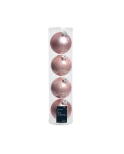 Sfere Palline Vetro Smalto, Mix Opaco D.10Cm Rosa Cipria