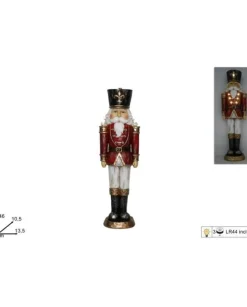Soldato Schiaccianoci Poliresina Con Luci 46X10,5X13,5 Cm