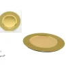 Sottopiatto Di Plastica Rigida Natalizio Oro Glitterato 33 Cm