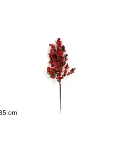 Spillone Decorativo 35Cm Con Bacche E Foglie Per Albero Di Natale