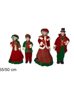 Statuine Coro Di Natale Famiglia 4 Pezzi 50/65Cm
