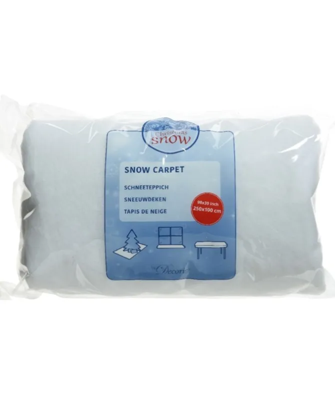 Tappeto Bianco Effetto Neve Per Albero Di Natale 250X100Cm