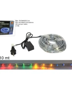 Tubo Multicolor Per Decorazione Natalizia 10 Mt Per Uso Interno/Esterno