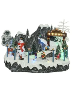 Viallaggio Giostrina Di Natale Pista Di Slittini Con Movimento Musiaca E Suoni