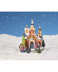 Villaggio, Giostrina In Resina Chiesa Con Coro All'Esterno