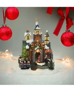 Villaggio, Giostrina In Resina Chiesa Con Coro All'Esterno