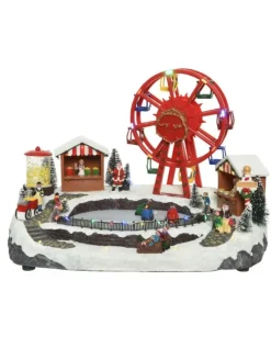 Villaggio Giostrina Lunapark Con Ruota Panoramica E Pista Di Pattiinaggio