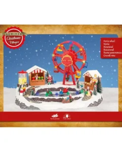 Villaggio Giostrina Lunapark Con Ruota Panoramica E Pista Di Pattiinaggio