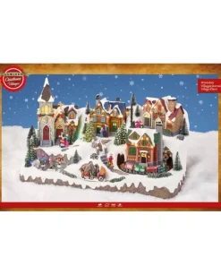 Villaggio, Giostrina, Paesaggio Con Treno In Movimento Luci E Suoni