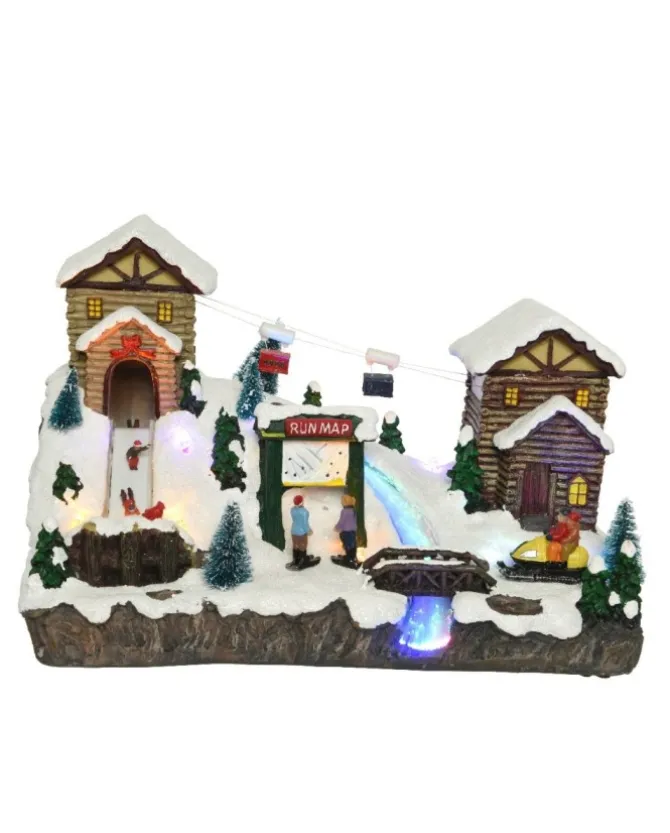 Villaggio, Paesaggio, Giostrina Con Suoni, Luci E Fibra Ottica