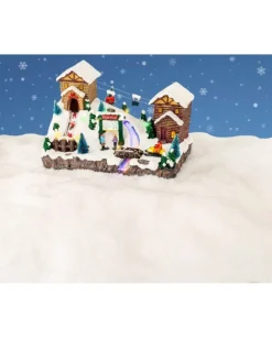 Villaggio, Paesaggio, Giostrina Con Suoni, Luci E Fibra Ottica