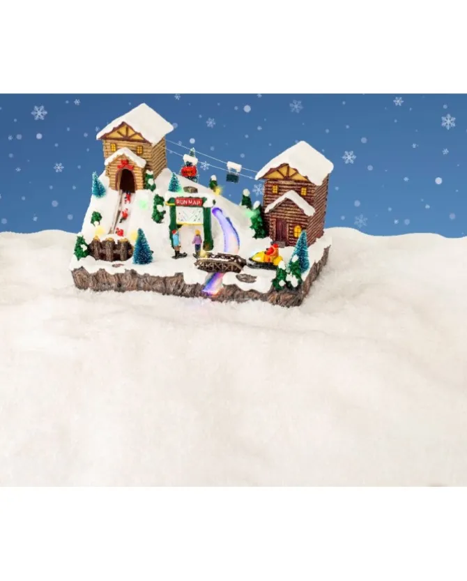 Villaggio, Paesaggio, Giostrina Con Suoni, Luci E Fibra Ottica