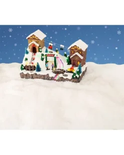 Villaggio, Paesaggio, Giostrina Con Suoni, Luci E Fibra Ottica